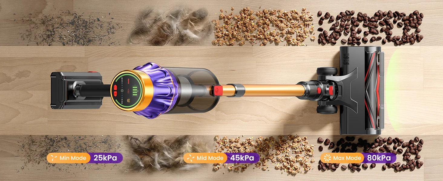 M9/Y9 NEW 80KPA 850W 80000PA Ultra-Strong Cordless Vacuum Cleaner 90 Min Long Runtime Removable Battery 6X4000mAh Smart Display
