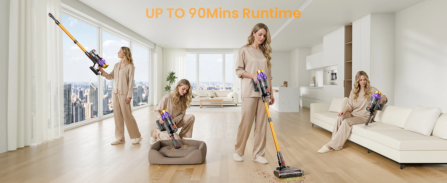 M9/Y9 NEW 80KPA 850W 80000PA Ultra-Strong Cordless Vacuum Cleaner 90 Min Long Runtime Removable Battery 6X4000mAh Smart Display