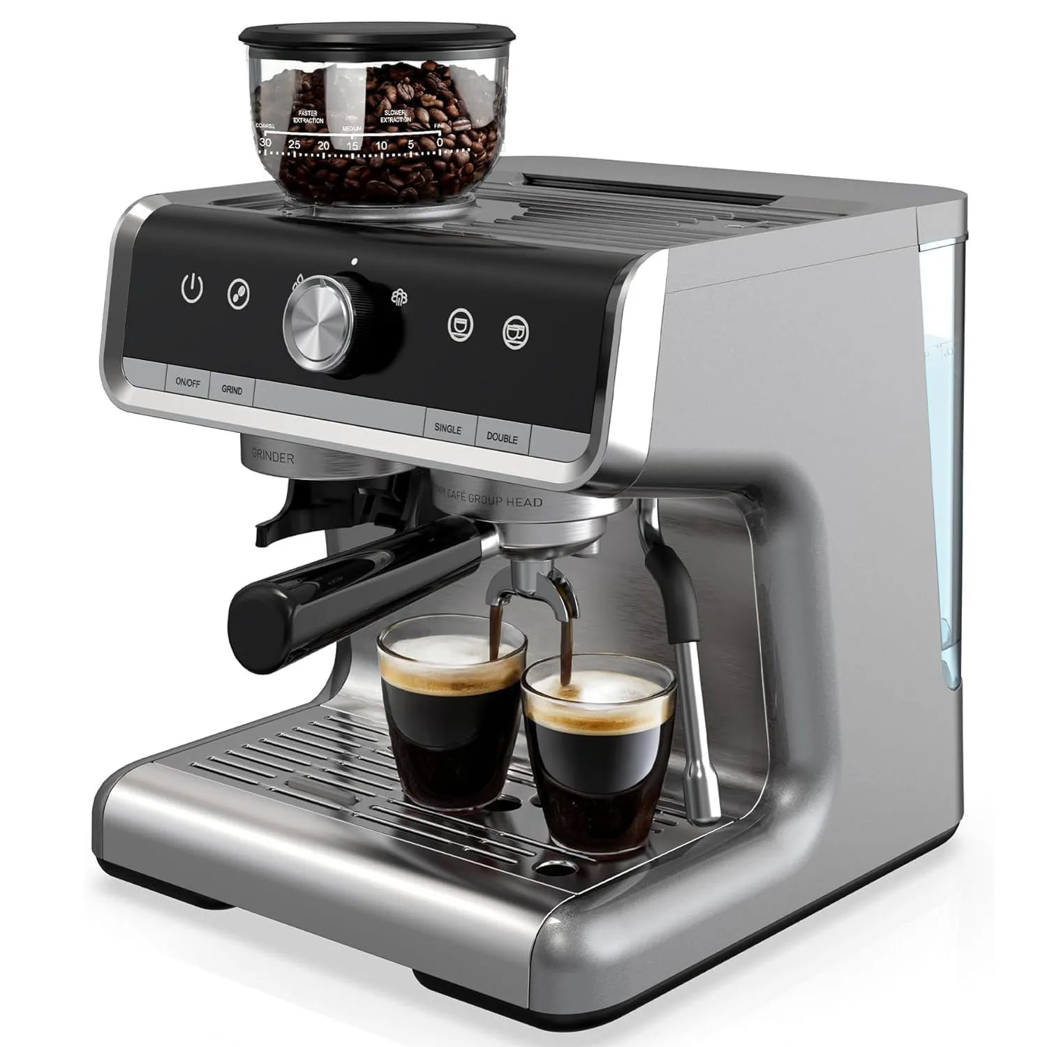 20 Bar Espresso Coffee Machine 1450W Semi Automatic Espresso Maker with Grinder for Latte Cappuccino Gift Coffee Lover