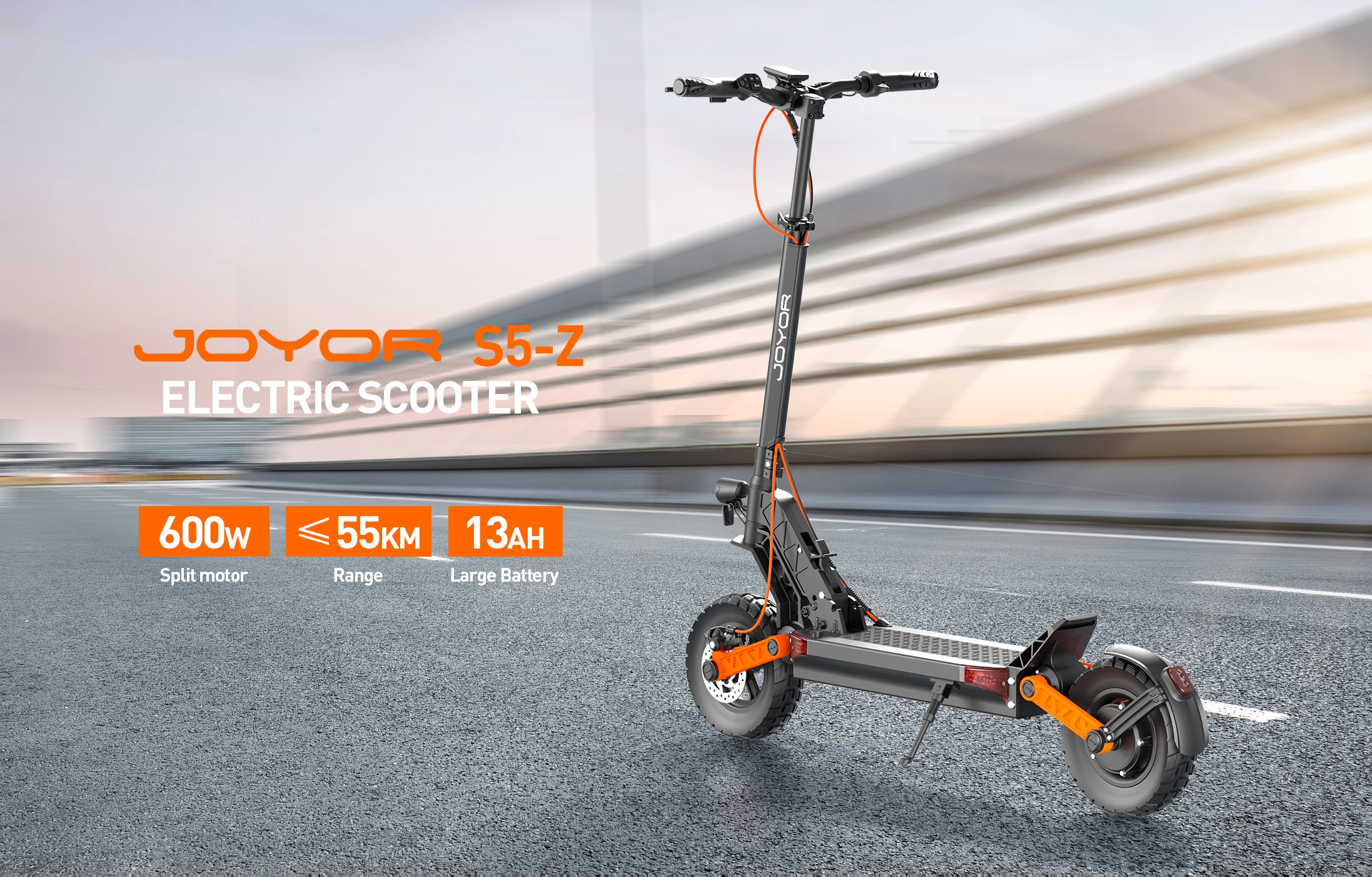 JOYOR S5-Z Adult Electric Scooter 600W Motor 48V13AH Battery Foldable E-Scooter 10" Off-Road Air Tire City EScooter