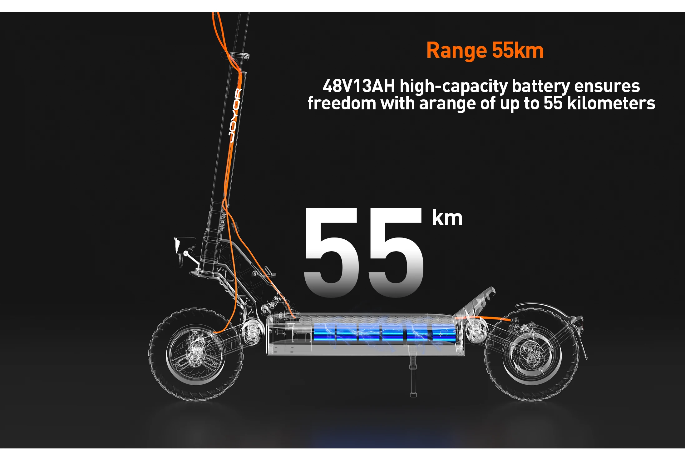 JOYOR S5-Z Adult Electric Scooter 600W Motor 48V13AH Battery Foldable E-Scooter 10" Off-Road Air Tire City EScooter