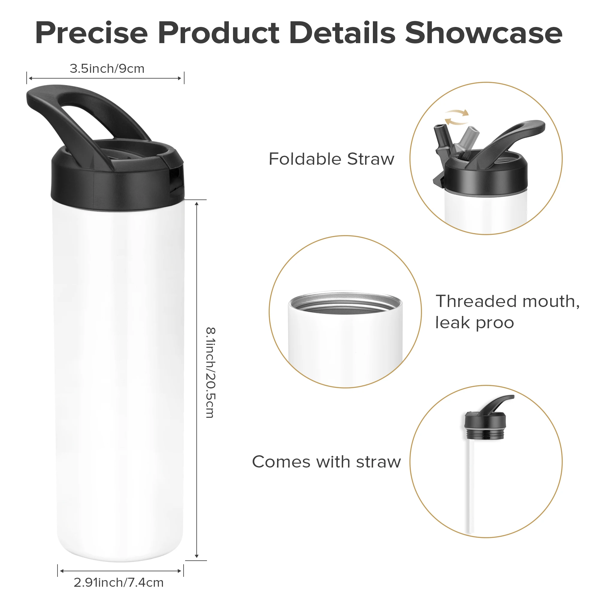 Sublimation Tumblers,12/25 Pack 20 oz Skinny Straight Sports Water Bottles Mugs,for Tumbler Press Machine Sublimation Print