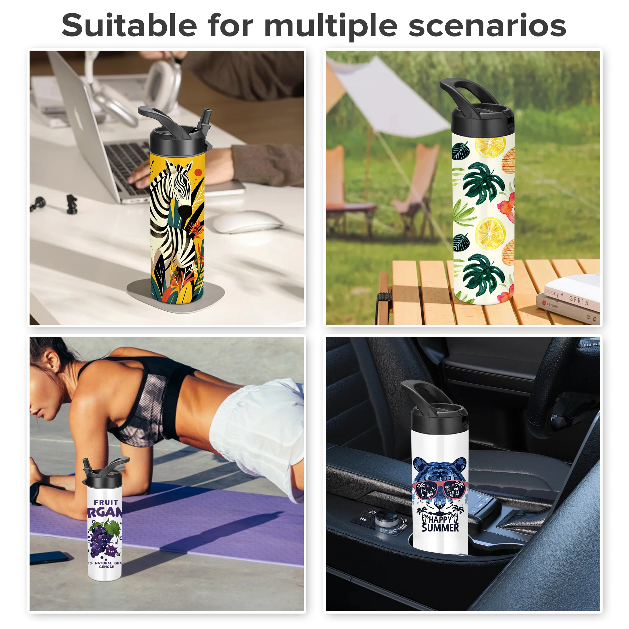 Sublimation Tumblers,12/25 Pack 20 oz Skinny Straight Sports Water Bottles Mugs,for Tumbler Press Machine Sublimation Print