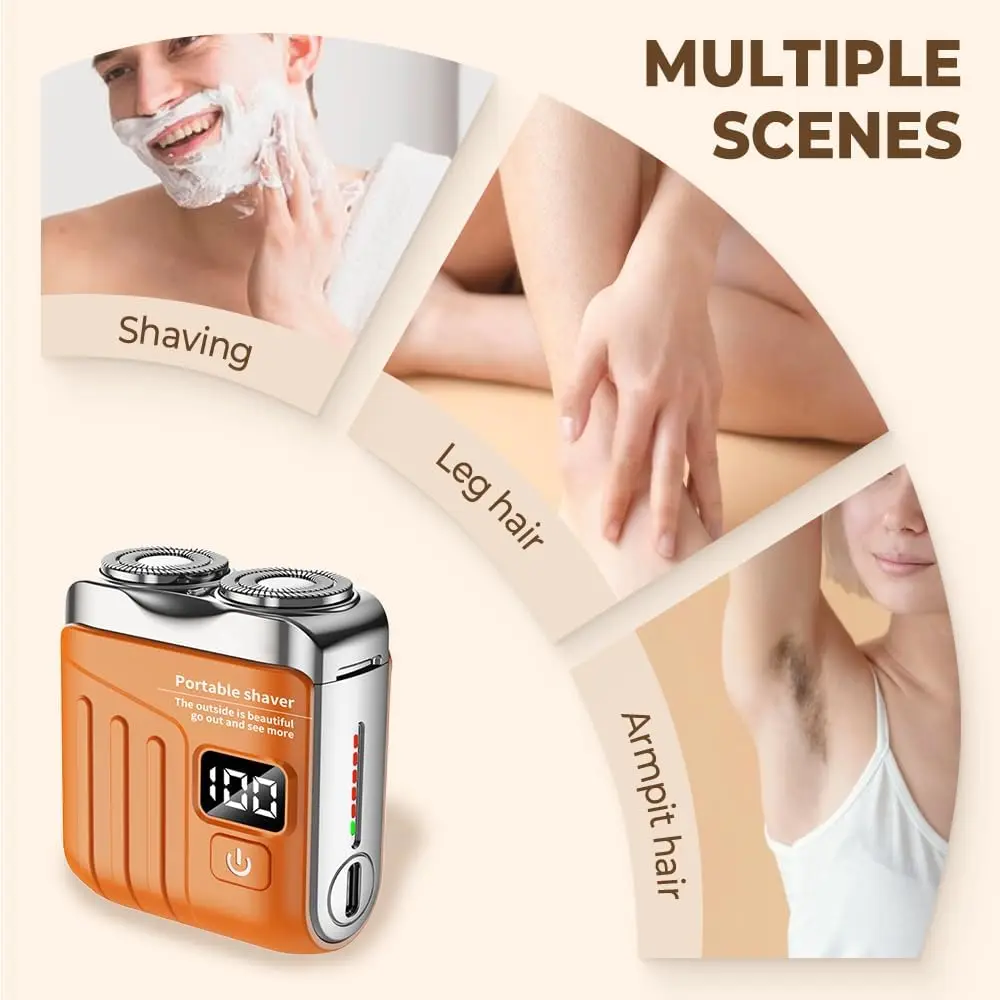 Electric Shaver with Smart LED Display, 9000 RPM Motor, 180 Days Standby, Waterproof Body, 1-Hour Quick Charge, Portable