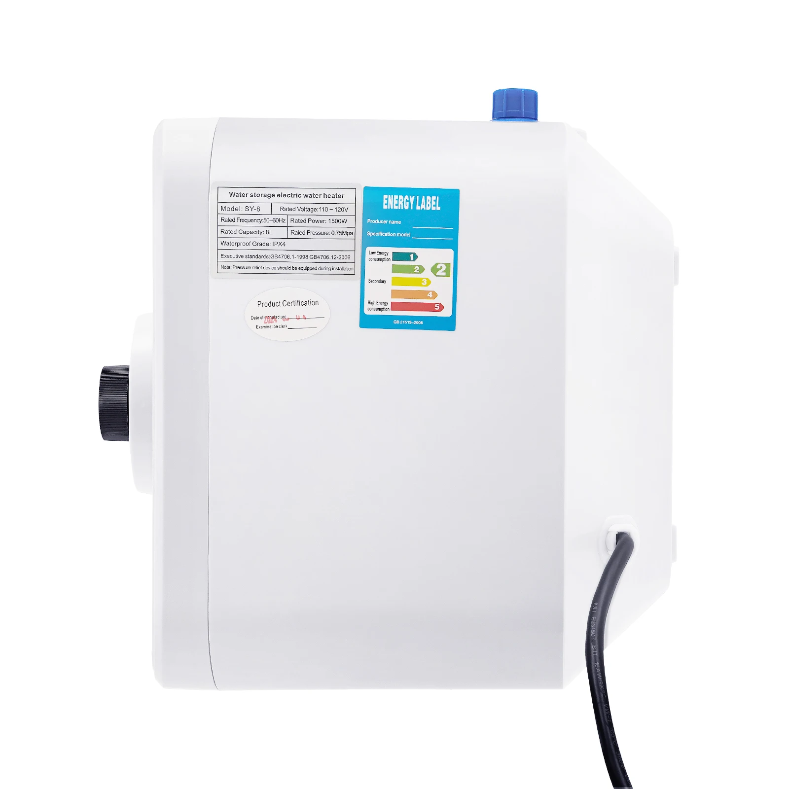 Electric Mini Tank Water Heater 1500W, 2.1 Gal Instant Hot Water Heater with LCD & Adjustable 86-149°F for Kitchen Bathroom