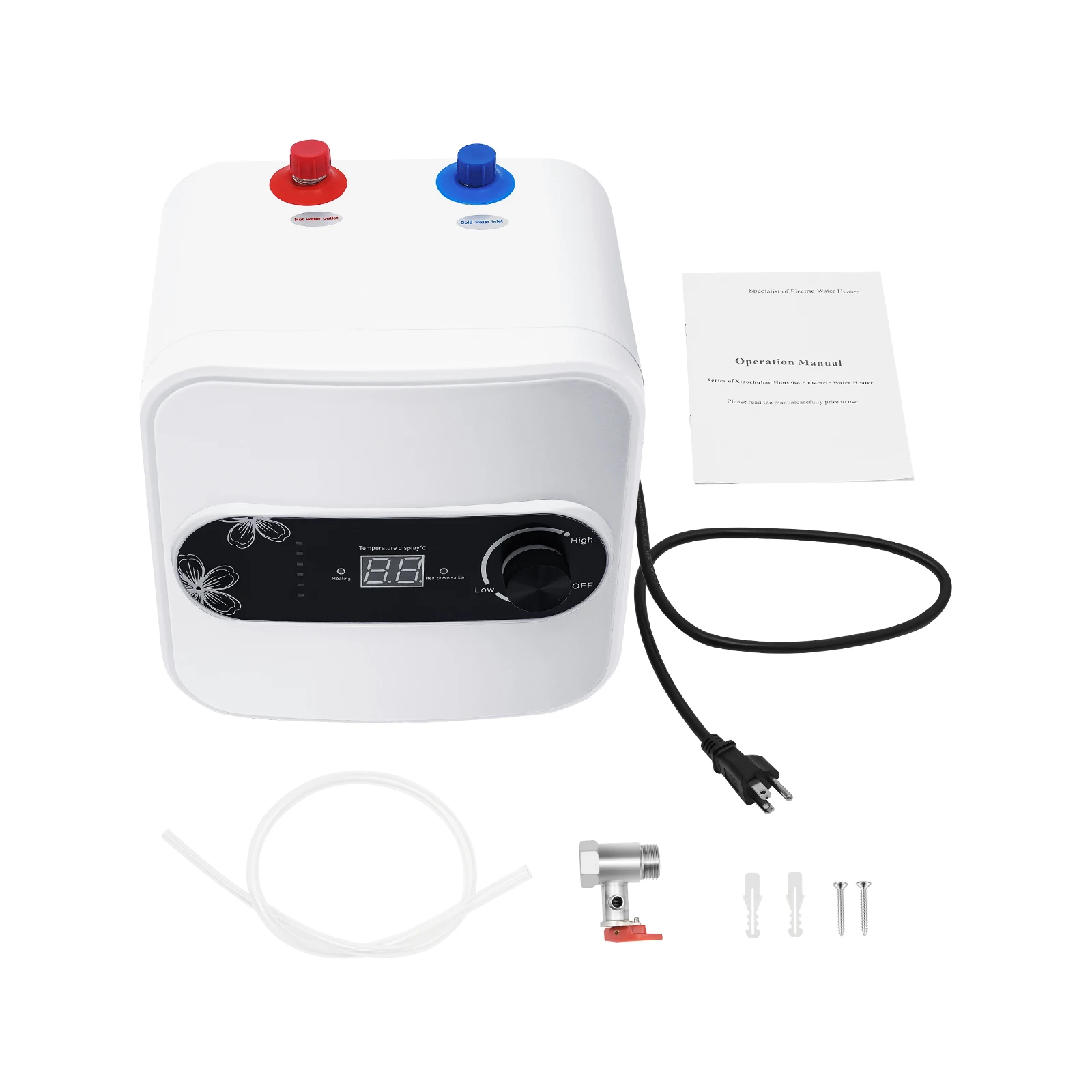 Electric Mini Tank Water Heater 1500W, 2.1 Gal Instant Hot Water Heater with LCD & Adjustable 86-149°F for Kitchen Bathroom