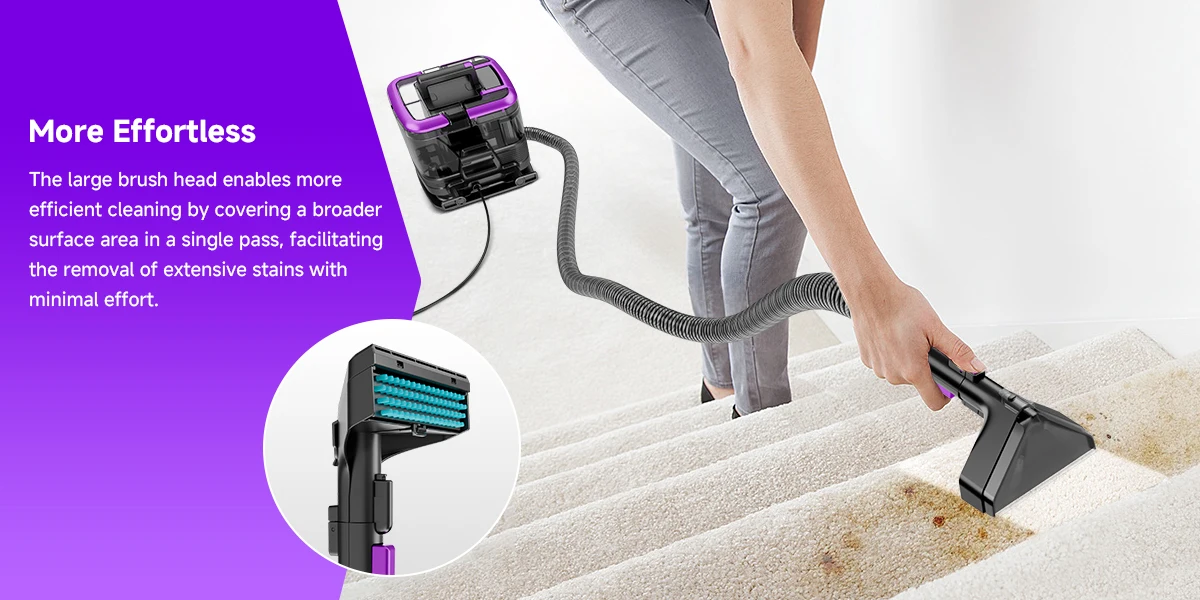 Honki 530W Carpet Cleaner Machine 20KPa Strong Suction Handheld Multifunctional Cleaner for Pet Hair Upholstery Sofa Mat Bed Self-cleaning Energy-saving Portable Wet and Dry Deep Cleaning Appliances