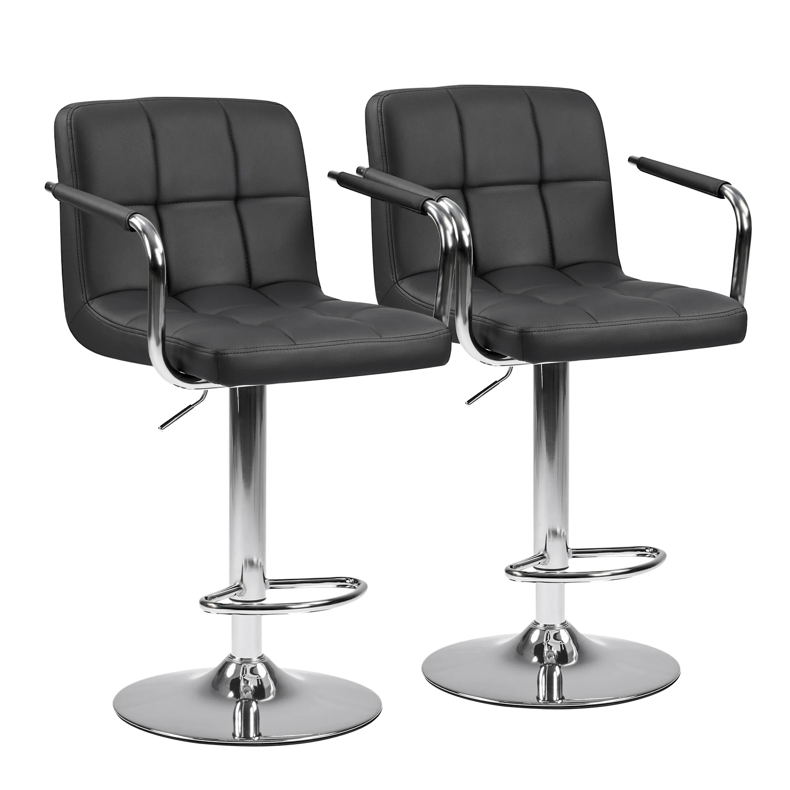 JHK Ergonomic Padded Armrests PU Leather Adjustable Swivel Office Chair Counter Height Thickened Seat Cushion with Back Chair