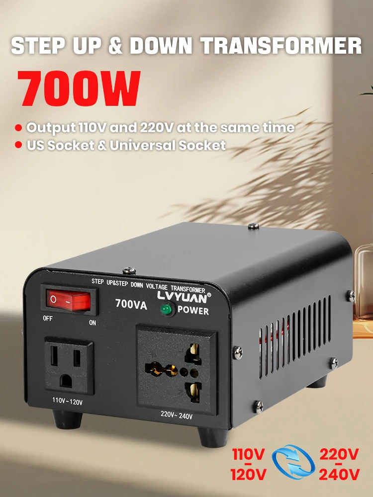 LVYUAN 700W/3500W/6000W Voltage Transformer AC 110V to 220V Or 220V to 110V Step Up&Down Converter US Standard Power Cord