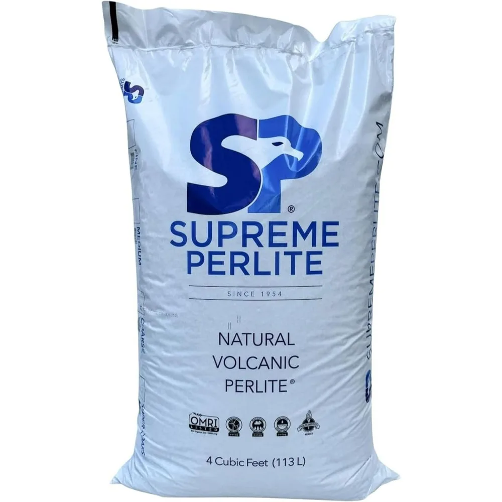 Supreme Perlite Coarse Horticultural Perlite 4 Cu Ft, Soil Aeration Potting Mix, Natural Growing Media for Indoor Outdoor Plants
