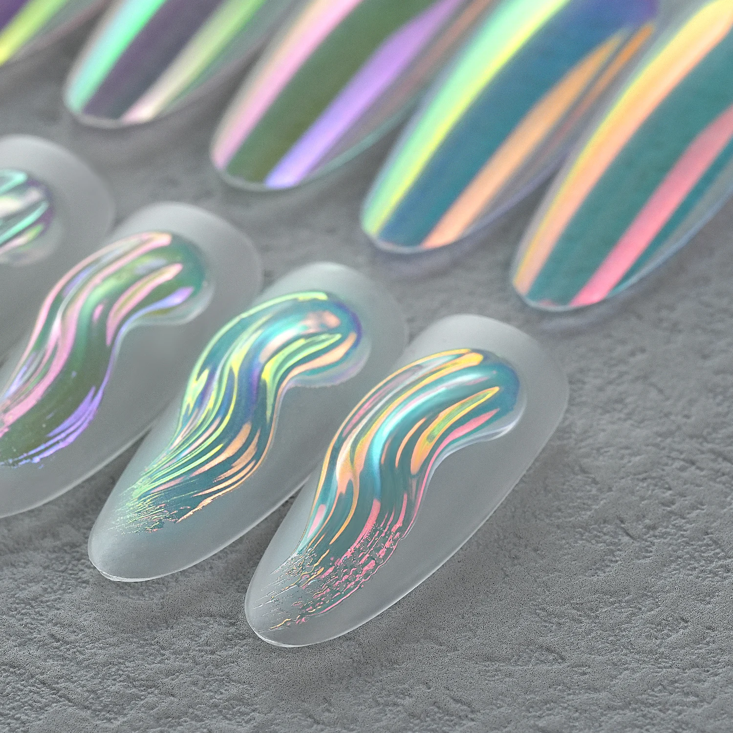 New YOKEFELLOW GleamTap Cushion Aurora Chrome Nail Powder Mermaid Aurora Effect Nail Art Glitter Decoration for Home DIY Salon