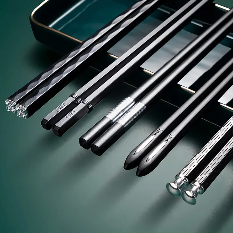 Flexible Alloy Chopsticks, Non-Slip & Easy Wash, 5 Pairs. 25cm, High Hardness, Won’t Break, Hygienic