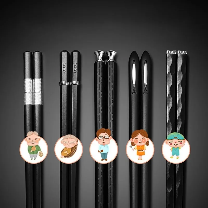 Flexible Alloy Chopsticks, Non-Slip & Easy Wash, 5 Pairs. 25cm, High Hardness, Won’t Break, Hygienic
