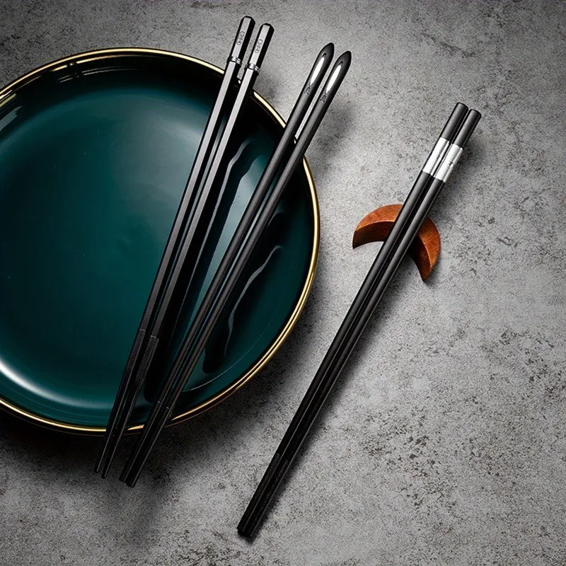 Flexible Alloy Chopsticks, Non-Slip & Easy Wash, 5 Pairs. 25cm, High Hardness, Won’t Break, Hygienic