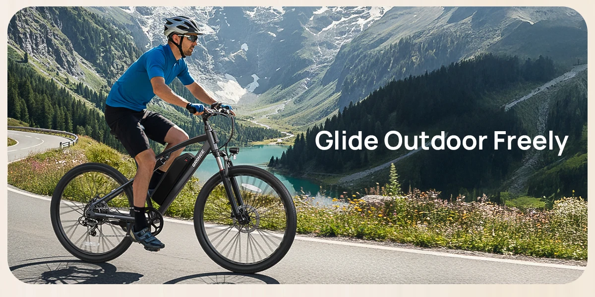 QRONGE Zephyr Electric Bike for Adults 1000W Peak Motor 486Wh Battery Mountain Electric Bicycle 26'' Tire Full Suspension E-bike