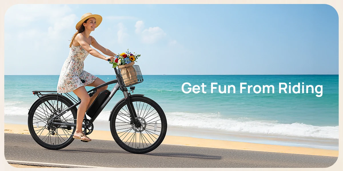 QRONGE Zephyr Electric Bike for Adults 1000W Peak Motor 486Wh Battery Mountain Electric Bicycle 26'' Tire Full Suspension E-bike