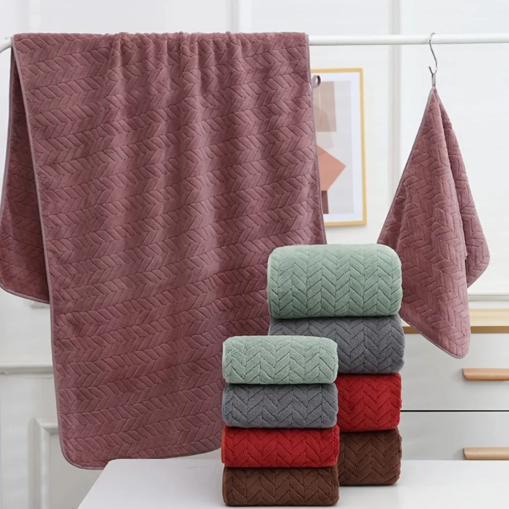 High Quality Thick Coral Velvet Bath Towels, Soft and Absorbent Towels, Sports Beach Towels for Home and Hotel Use