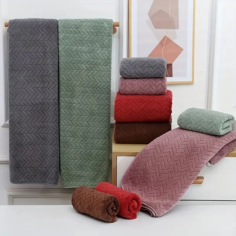 High Quality Thick Coral Velvet Bath Towels, Soft and Absorbent Towels, Sports Beach Towels for Home and Hotel Use