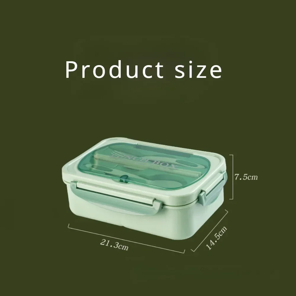 1200ML Bento Lunch Box For Adults Office Picnic, Leak-Resistant Container With Utensils, 3 Sections, Microwave-Safe 