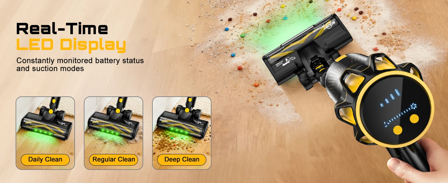 Cordless Vacuum Cleaner for DeWalt 20V Battery, 55KPA /400W Self-Standing Stick Vacuum Cleaners for Floors(Battery Not Included)