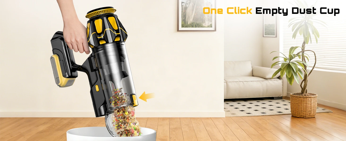 Cordless Vacuum Cleaner for DeWalt 20V Battery, 55KPA /400W Self-Standing Stick Vacuum Cleaners for Floors(Battery Not Included)