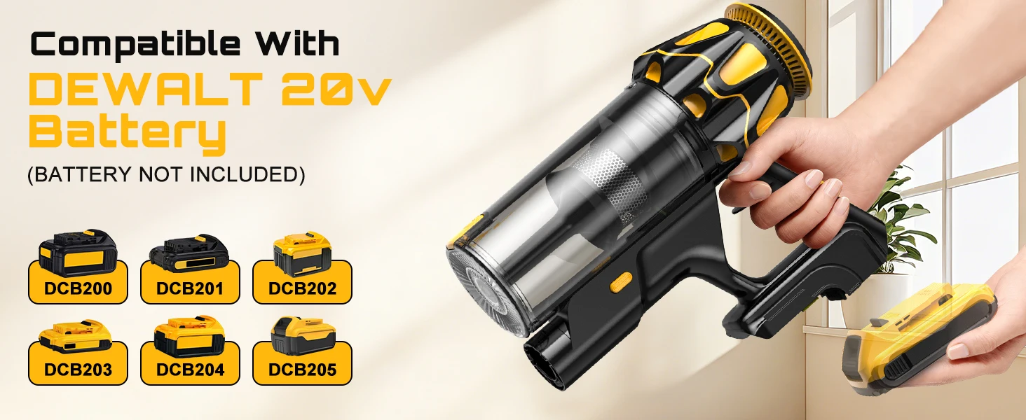 Cordless Vacuum Cleaner for DeWalt 20V Battery, 55KPA /400W Self-Standing Stick Vacuum Cleaners for Floors(Battery Not Included)