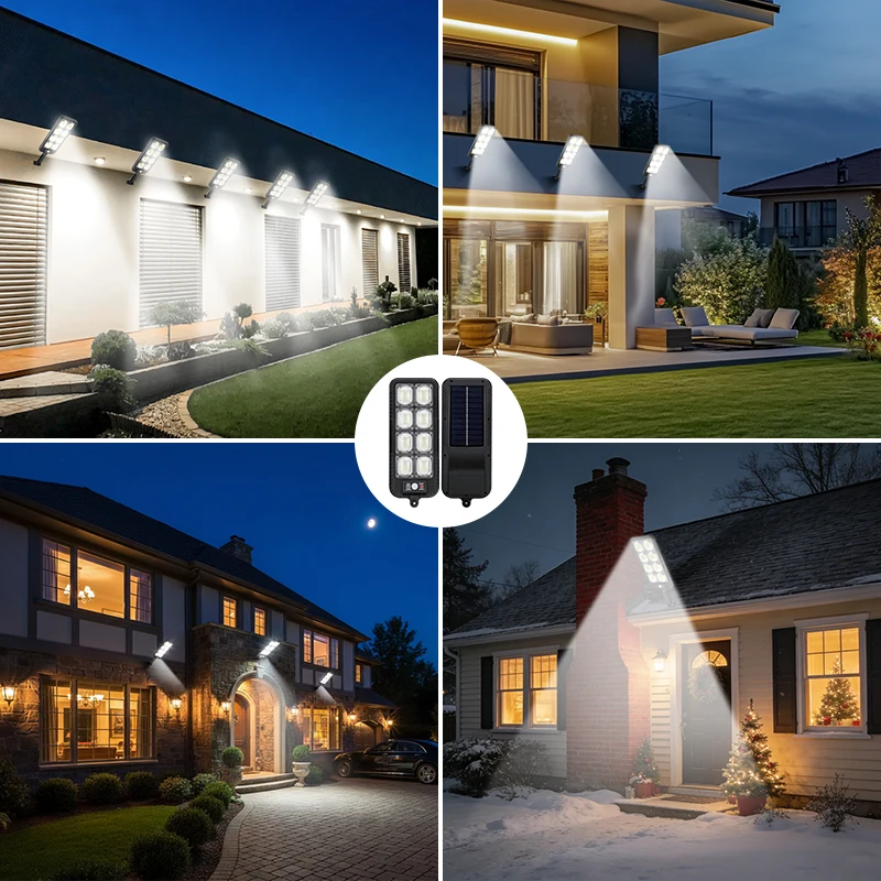 FAMCDC Solar Lights Wall Lamp With Motion Sensor Outdoor Waterproof Lamp for Garden Courtyard Backyard Pathway Street Light