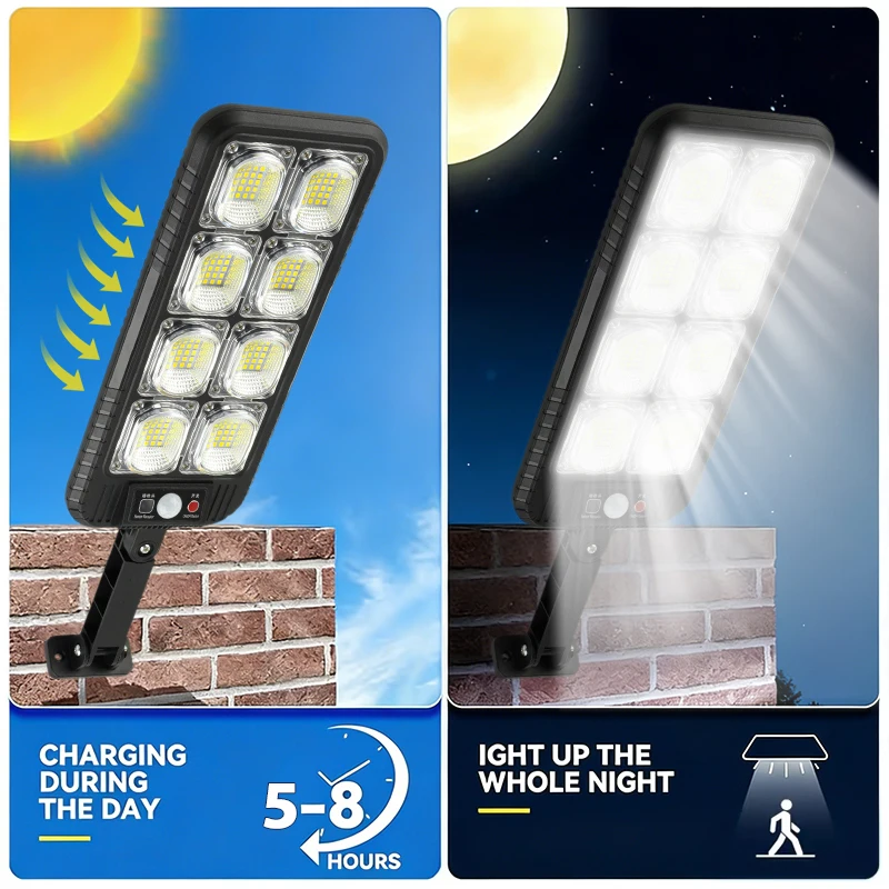 FAMCDC Solar Lights Wall Lamp With Motion Sensor Outdoor Waterproof Lamp for Garden Courtyard Backyard Pathway Street Light