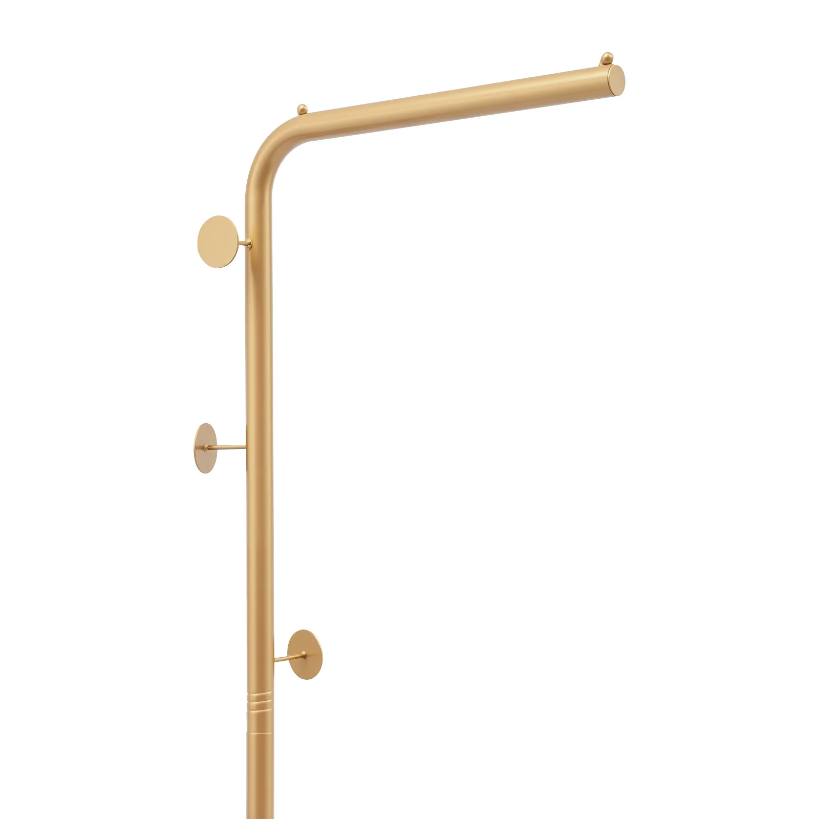 L-shape Coat Rack 170cm/66.93in, Freestanding Classic Gold Coat Rack 3 Hooks, for Hallways, Bedrooms, Living Rooms, Bathrooms