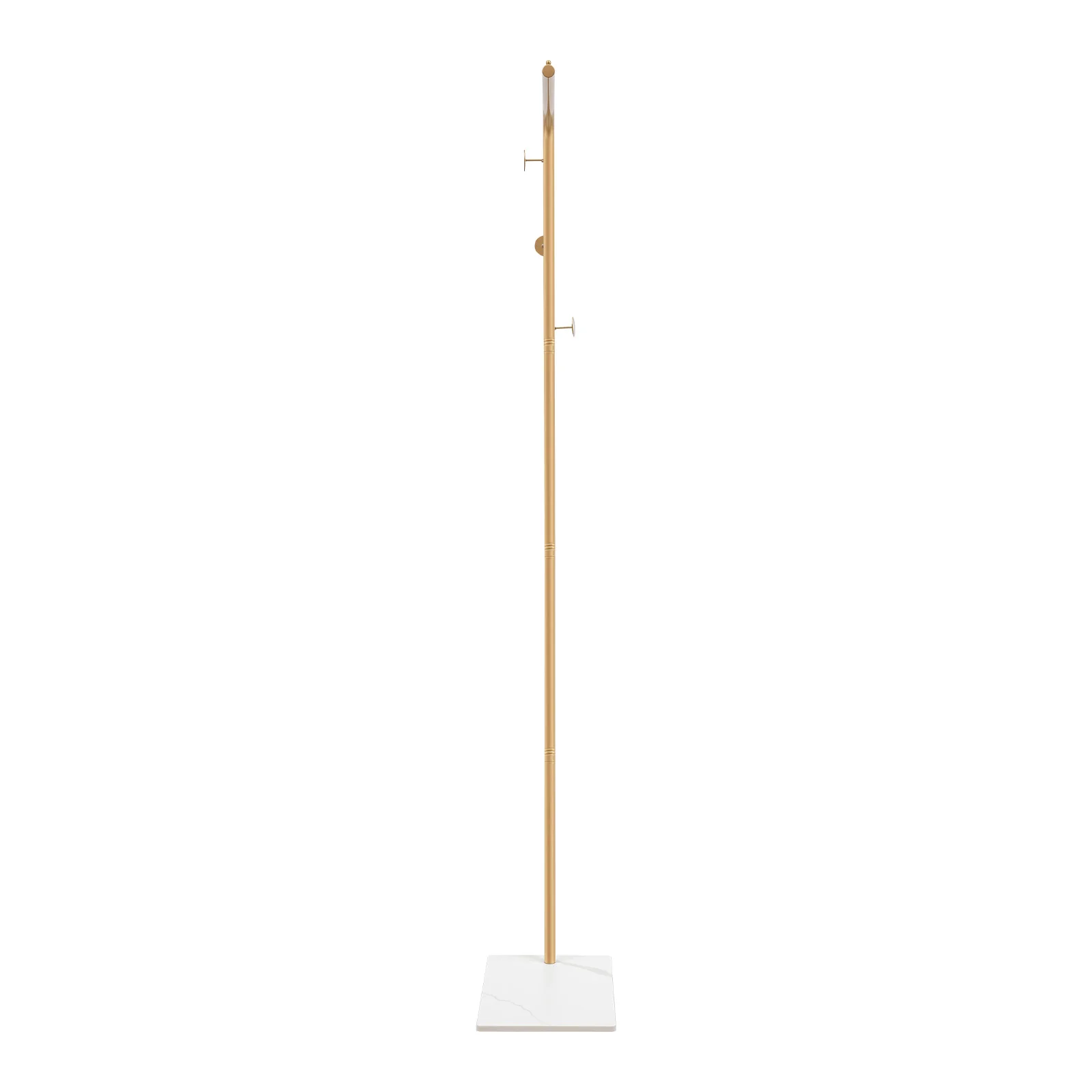 L-shape Coat Rack 170cm/66.93in, Freestanding Classic Gold Coat Rack 3 Hooks, for Hallways, Bedrooms, Living Rooms, Bathrooms
