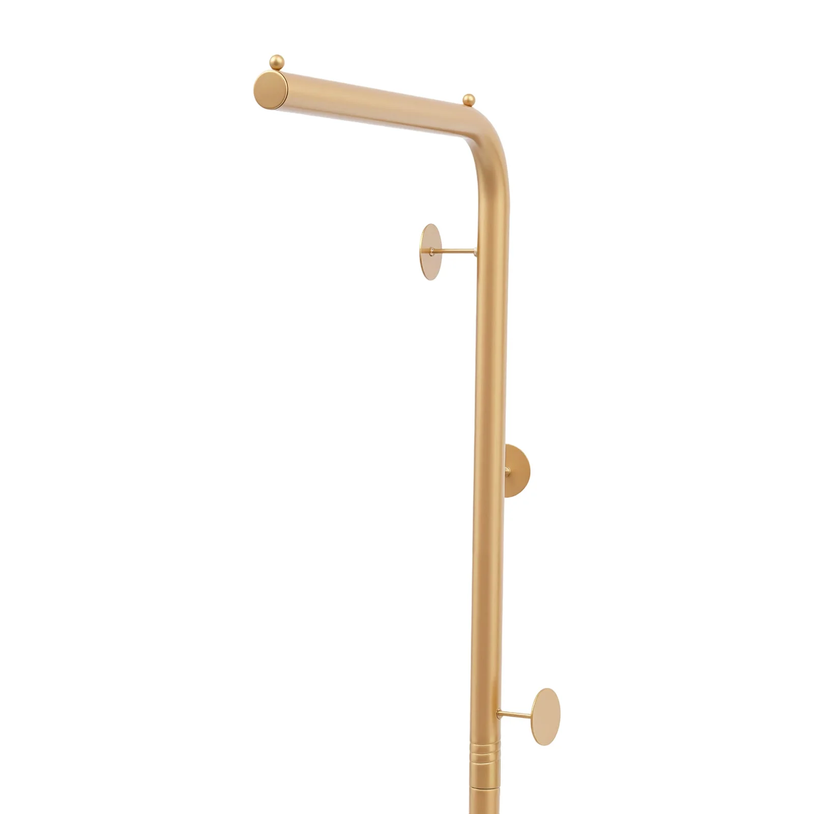 L-shape Coat Rack 170cm/66.93in, Freestanding Classic Gold Coat Rack 3 Hooks, for Hallways, Bedrooms, Living Rooms, Bathrooms
