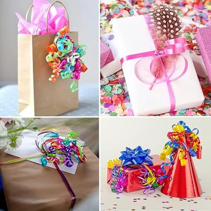 48 Rolls Curling Balloon String Roll Ribbons 48 Colors 5mm 11 Yards Gift Wrapping Ribbons for Art Crafts Bows Wedding Party Flo