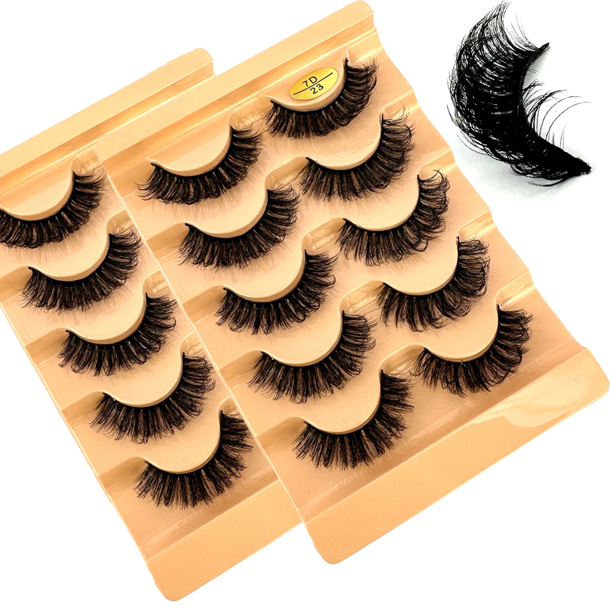 New 10 Pairs (2 Box) Cat Eyelashes Fluffy False Eyelashes Naturally Soft & Thick 9D Faux Mink Eyelashes Enhance Eye Makeup
