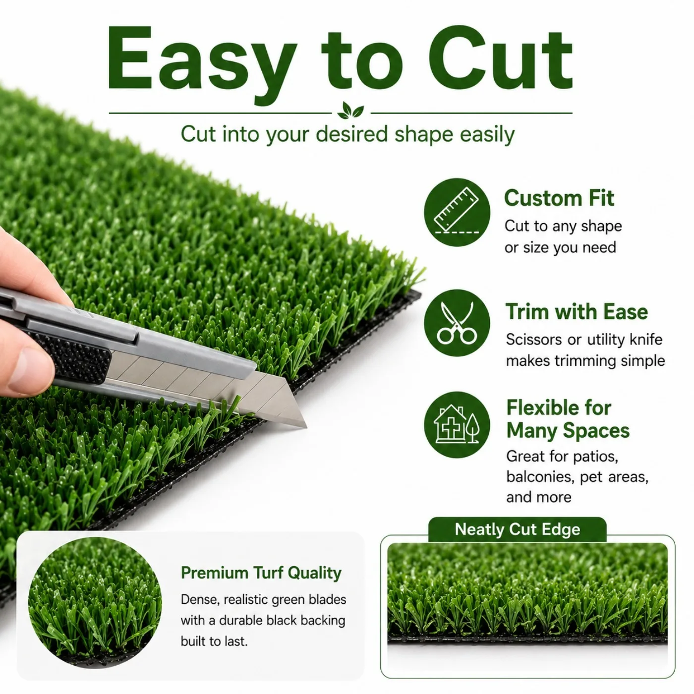 4 ft X 40 ft, 0.4 in Artificial Grass Carpet, Realistic Fake Grass Mat for Patio, Yard, Balcony, Garden, and Pet Area