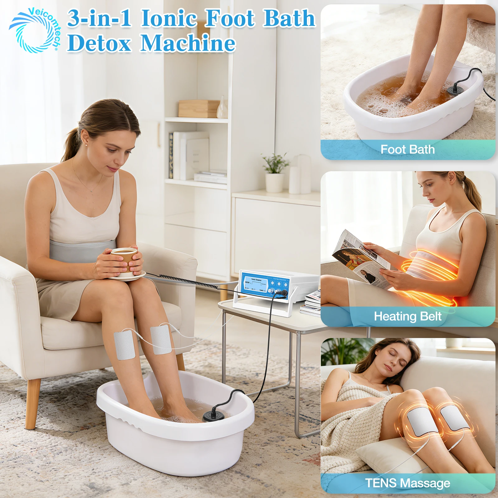 Health Care Deep Clean Ionic Detoxifing Foot Detox Cleanse Machine Ionizer Cleanse Detox Foot Spa Machine for Salon Use or Home Use