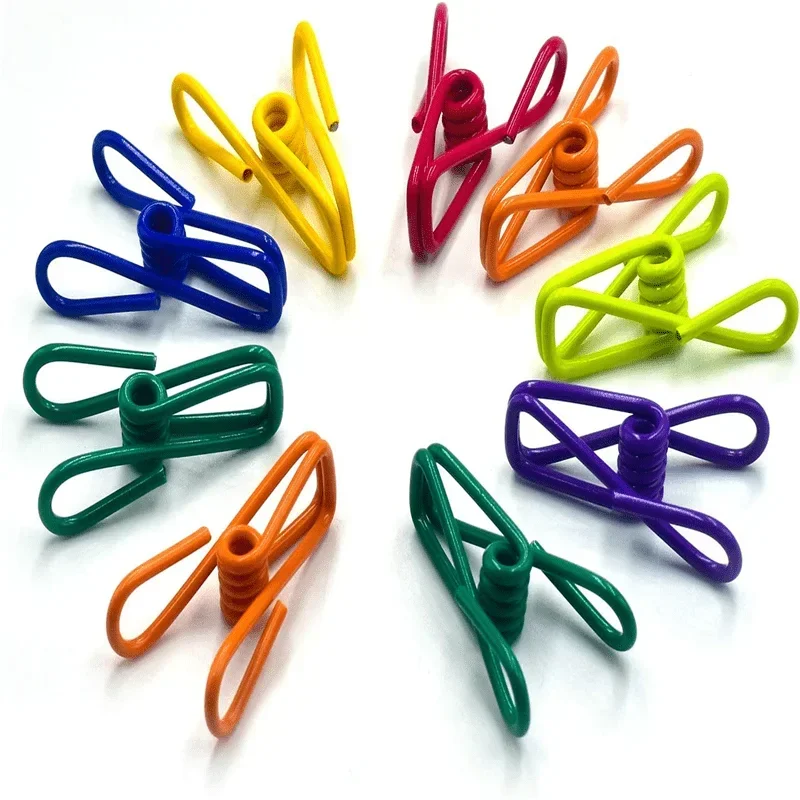 10/20/50Pcs, Colorful Metal Sealing Clips, Multi-Purpose Reusable Storage Clips For Bread, Sealing Bags, Clothes, Documents