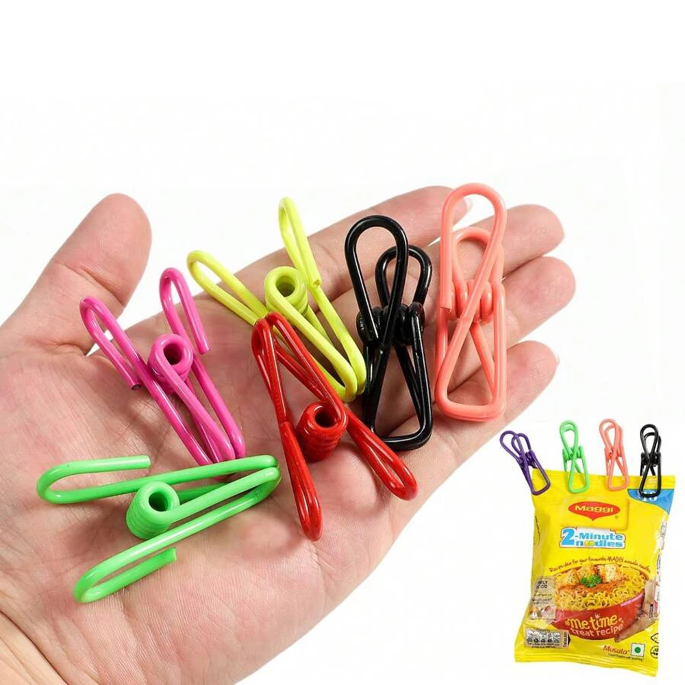10/20/50Pcs, Colorful Metal Sealing Clips, Multi-Purpose Reusable Storage Clips For Bread, Sealing Bags, Clothes, Documents