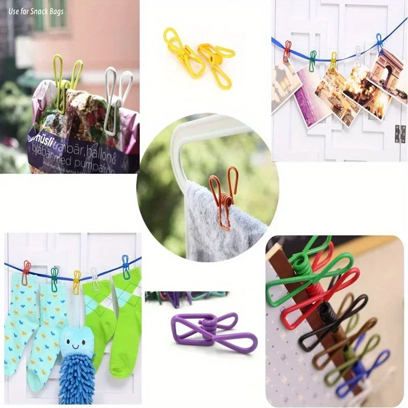 10/20/50Pcs, Colorful Metal Sealing Clips, Multi-Purpose Reusable Storage Clips For Bread, Sealing Bags, Clothes, Documents