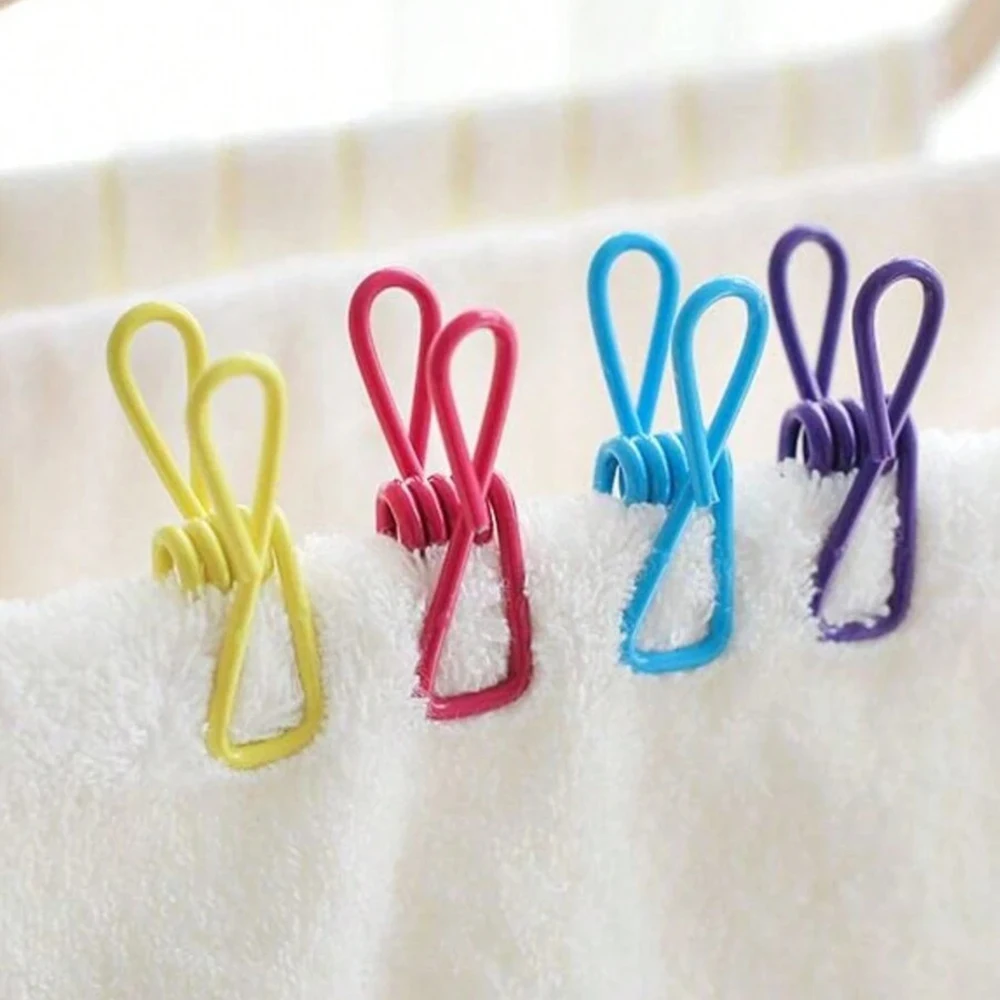 10/20/50Pcs, Colorful Metal Sealing Clips, Multi-Purpose Reusable Storage Clips For Bread, Sealing Bags, Clothes, Documents