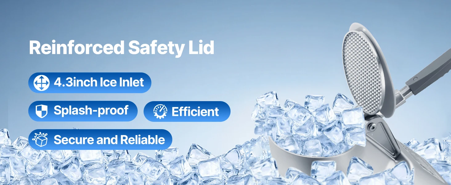 SucceBuy Ice Crusher Machine Stainless Steel Shaved Ice Machine with Bowl and Cover Ice-Shaver for Home and CommercialUse Silver