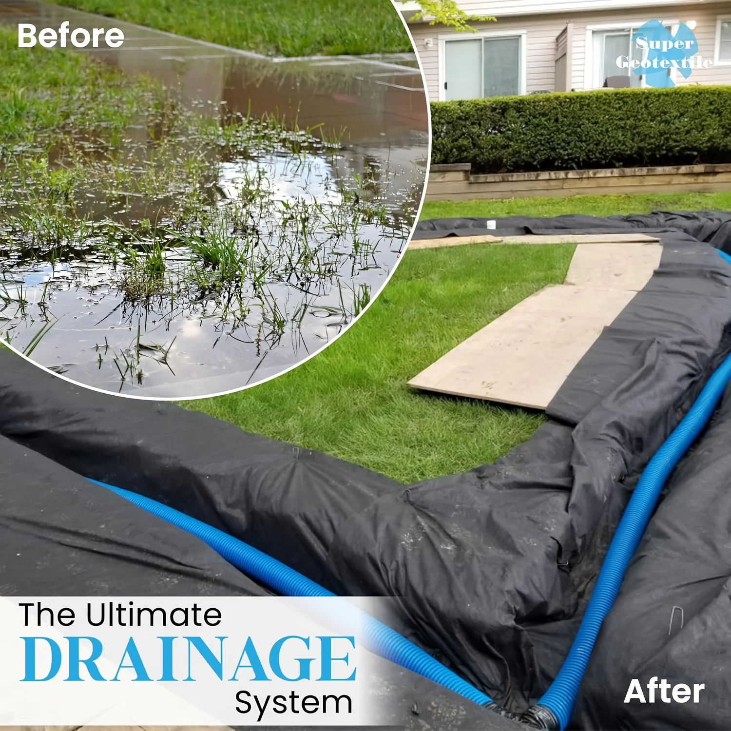 Heavy-duty non-woven geotextile, suitable for gardens, flower beds, soil separation, surface coverage, and lawn beautification