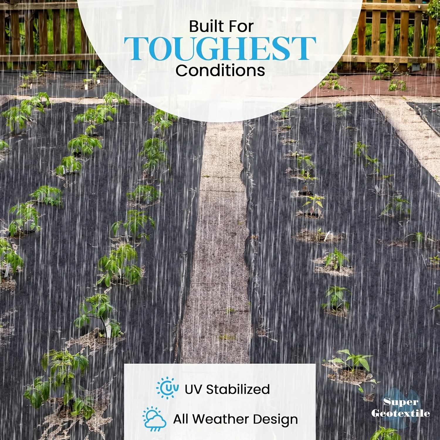 Heavy-duty non-woven geotextile, suitable for gardens, flower beds, soil separation, surface coverage, and lawn beautification