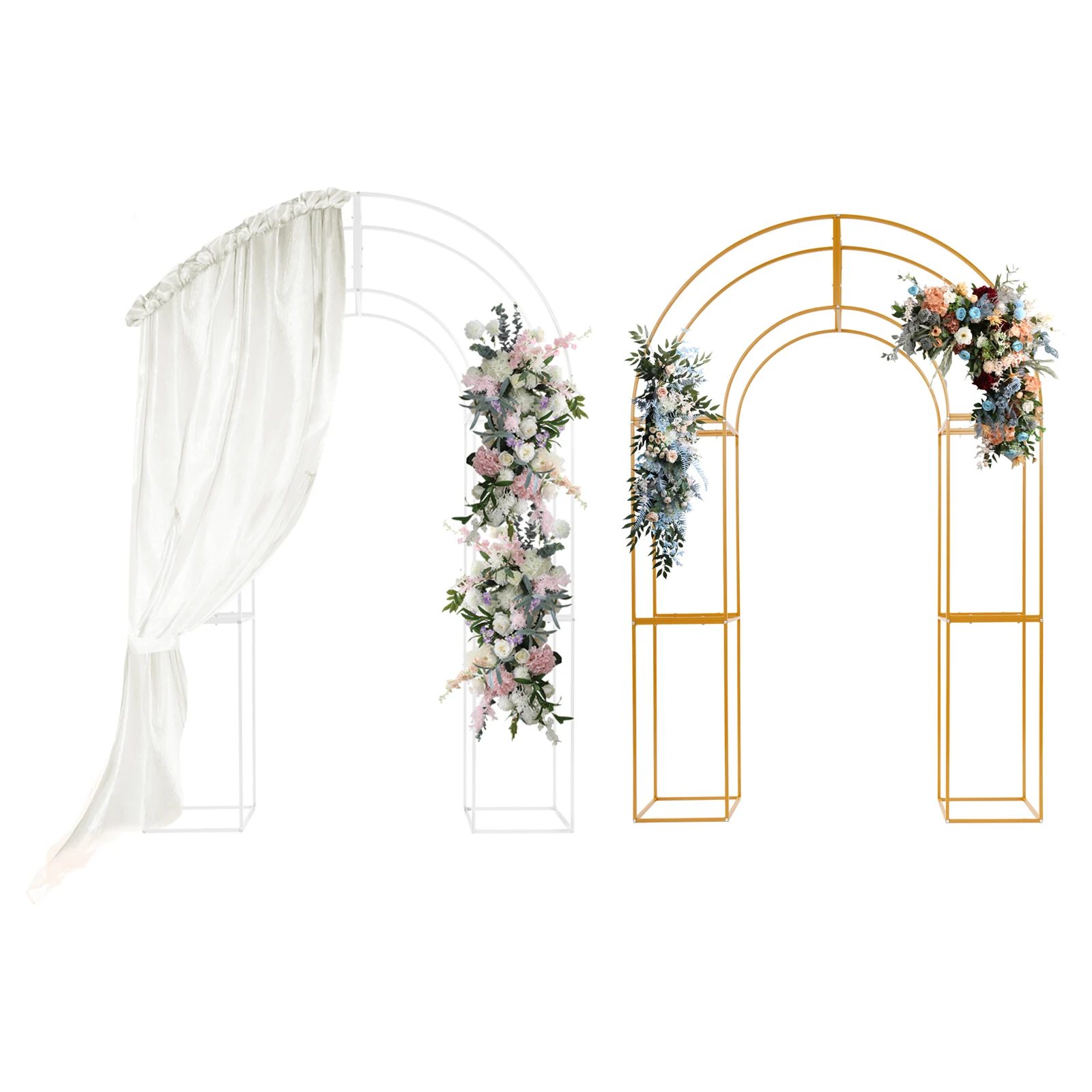 Three-dimensional Arch Wedding Stand, 1.5*2.3m Backdrop Flowers Frame, Free Standing Wedding Party Arch For Weddings, Parties