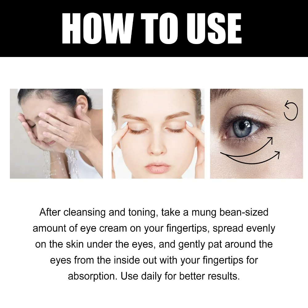 Anti-Wrinkle Eye Cream Remove Dark Circles Lifting Firming Lighten Bags Brighten Temporary Eye Lightener Eye Cream