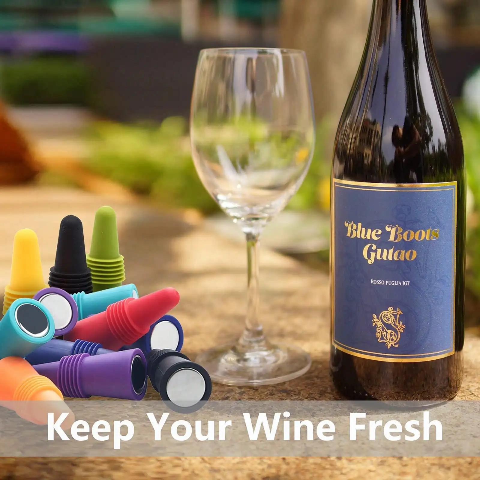 1pc Random Color Wine Stoppers Silicone Beverage Bottle Sealer Soft Tapered Wine Bottle Plug Leakproof Champagne Fresh Keeping Corks Kitchen Bar Tools