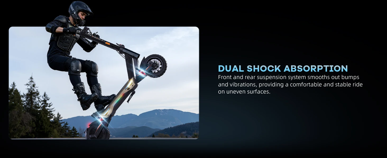 ONECNA T3PRO T3 Electric Scooter 32MPH,1500W 1000W Fast E-Scooter for Adults and Teens,10 Inch Off-Road Tires, Portable and Foldable Long Range Escooter Commuter RGB