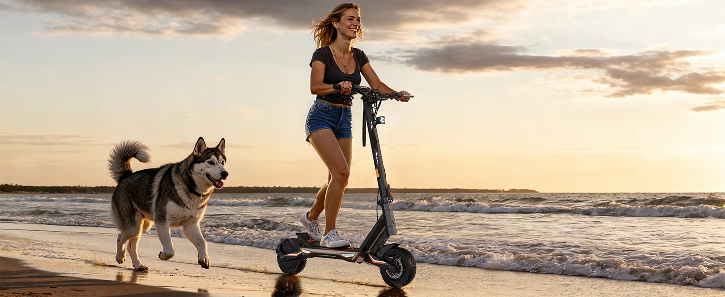 ONECNA T3PRO T3 Electric Scooter 32MPH,1500W 1000W Fast E-Scooter for Adults and Teens,10 Inch Off-Road Tires, Portable and Foldable Long Range Escooter Commuter RGB