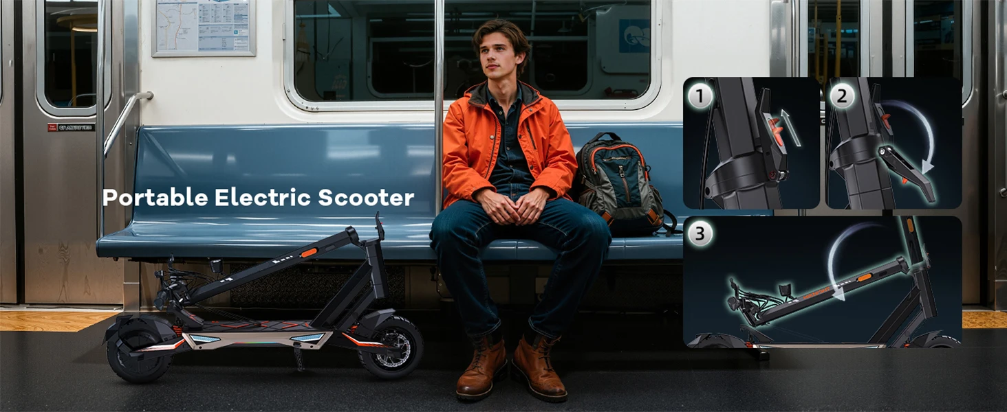 ONECNA T3PRO T3 Electric Scooter 32MPH,1500W 1000W Fast E-Scooter for Adults and Teens,10 Inch Off-Road Tires, Portable and Foldable Long Range Escooter Commuter RGB