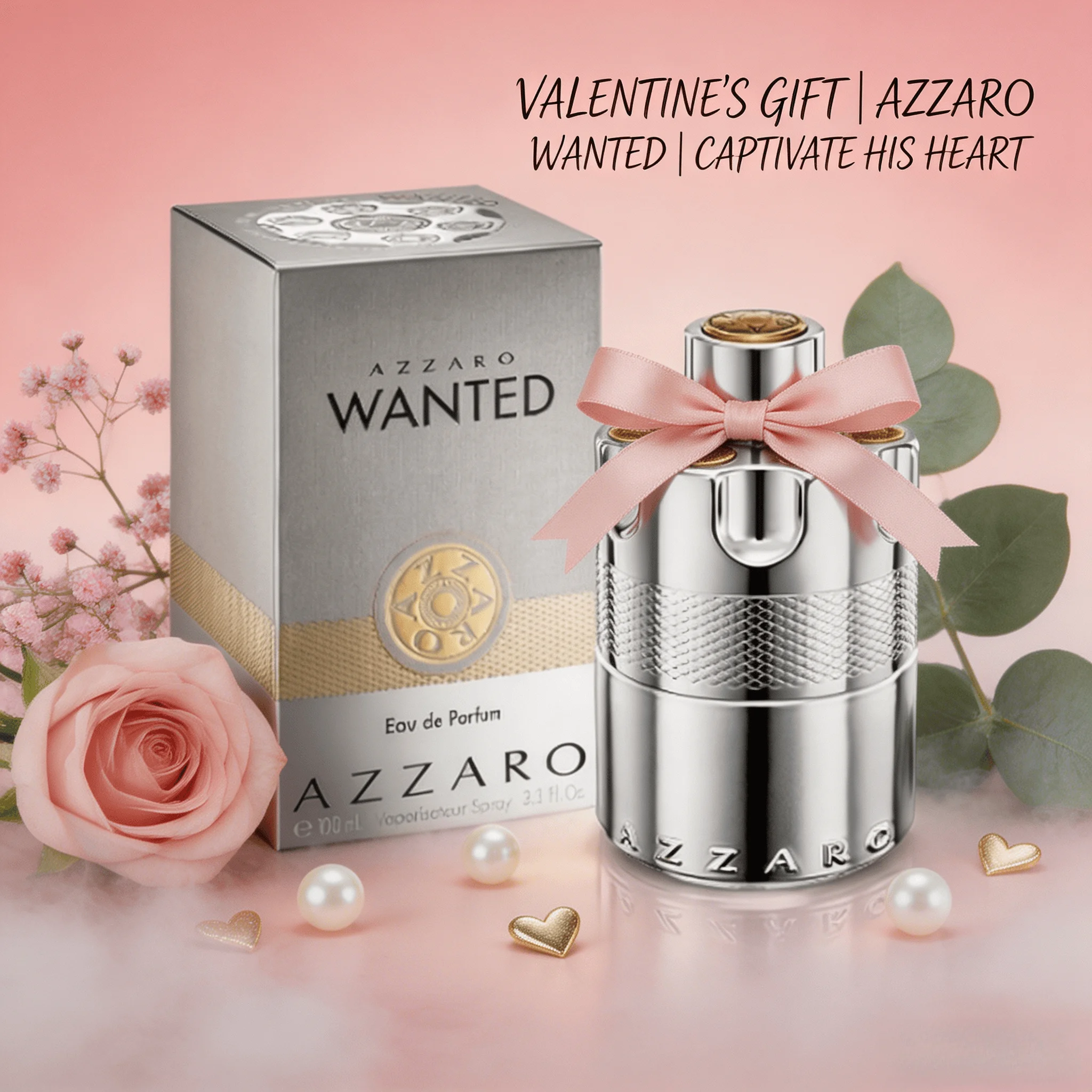 Azzaro Wanted Eau De Parfum, Energizing & Intense Men's Cologne, Woody Aromatic & Spicy Fragrance, Long Lasting Scent with Juniper Berries, Sage and Vetiver