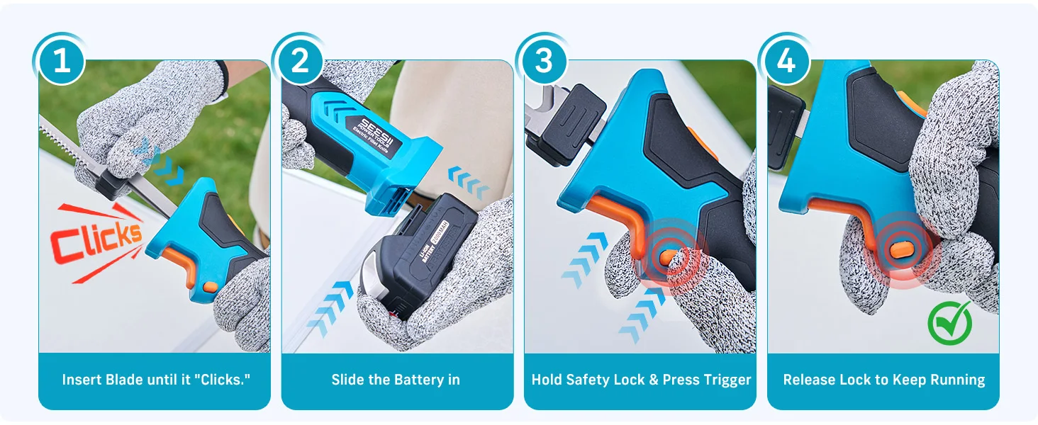 SEESII Cordless Electric Fillet Knife Rechargable Fish Knife Cutter Bread Beef Knives Kitchen Cooking Tools with 2.0Ah Battery for Fishing Filleting